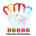 Kit Sacolinhas para Pintar com Canetinhas