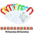 Kit Sacolinhas para Pintar com Canetinhas