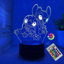 Luminaria Stitch - LED 3D Com Controle 16 Cores