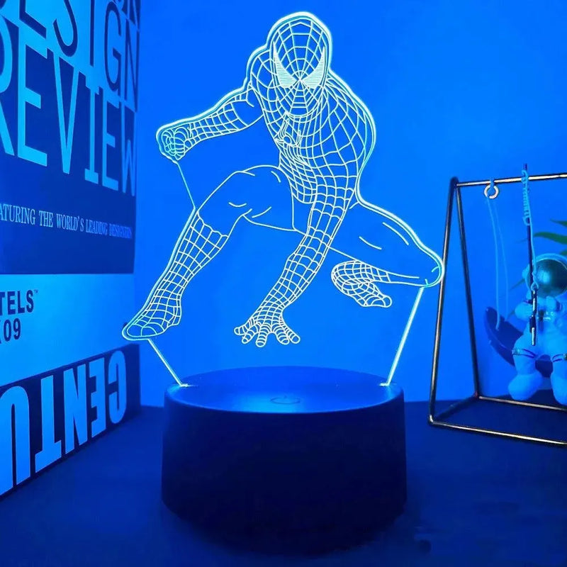 Luminaria Homem Aranha - LED 3D Com Controle 16 Cores
