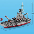 Blocos de Montar Navio Militar 8 em 1 - 554 peças