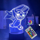 Luminaria Stitch - LED 3D Com Controle 16 Cores